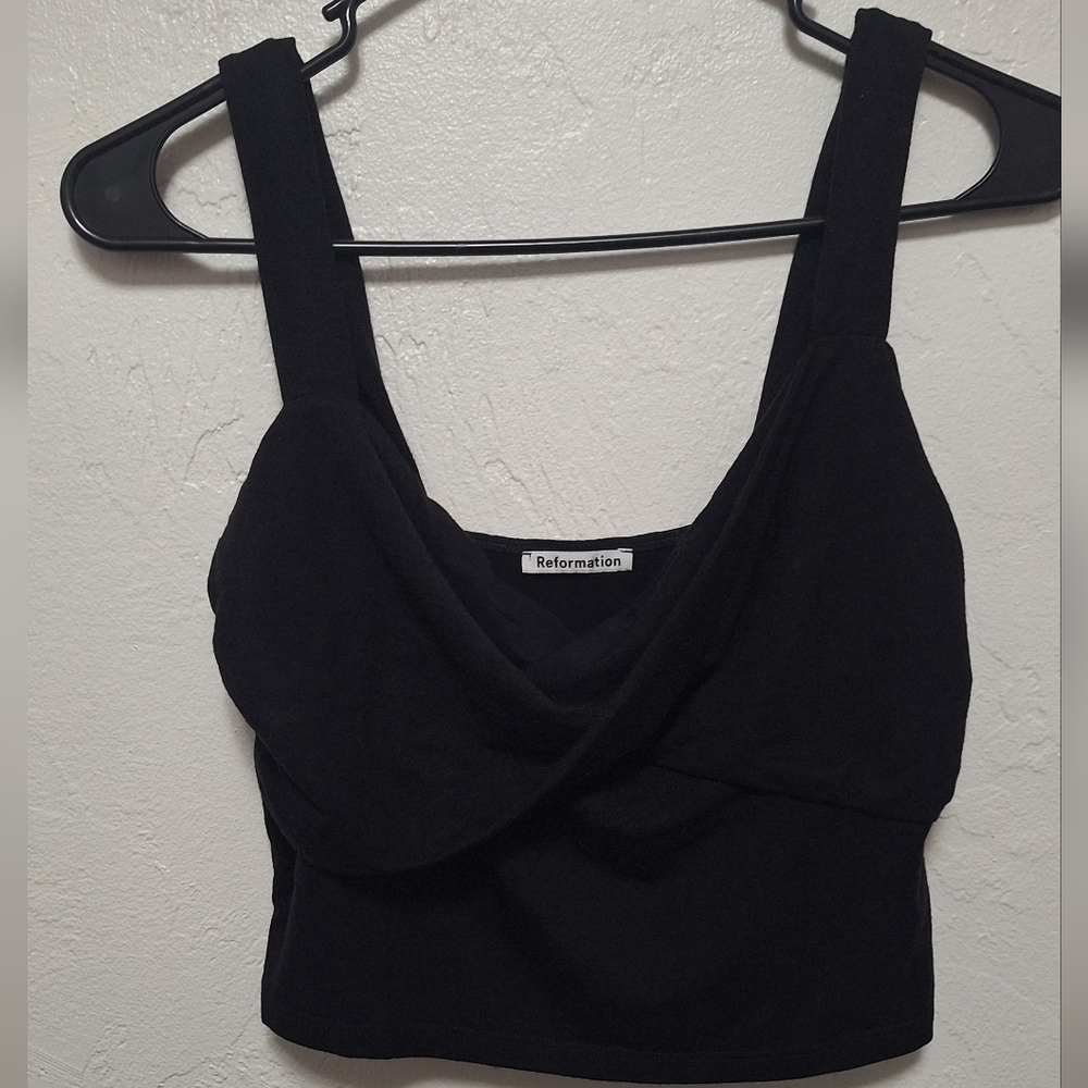 Reformation Black Sleeveless Cowl Neck Women's Crop Top Size S - Picture 5 of 11